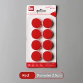 Manyetik Düğmeler - Kırmızı - 2.5cm - 8 Adet - 1