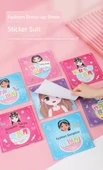 Kızlar için Kostüm Çıkartma Kitabı - Prenses Makyaj Değişim Gösterisi 4 + Büyük Moda Elbise Çıkartması 5 - 7