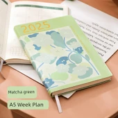 A5 Haftalık Planlayıcı - Matcha Yeşili - Çiçekli - 1