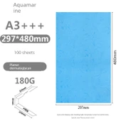A3 180G Sarı Bağlama Kapağı Kağıdı - 297 x 480mm - Lacivert Deri - 100 Sayfa - 1