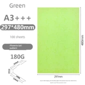 A3 180G Siyah Phoenix Kuyruğu Bağlama Kapağı Kağıdı - 297 x 480mm - Yeşil - 100 Sayfa - 1