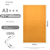 A3 180G Açık Gri Bağlama Kapağı Kağıdı - 297 x 480mm - Turuncu Deri - 100 Sayfa - 1