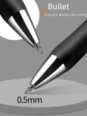 Siyah 0.5mm Presleme Jel Kalem - 12 Adet, 20 Yedek - Kalite Yükseltme - 2