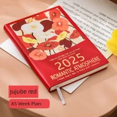 A5 Haftalık Planlayıcı - Şekerli Jujube Kırmızı - Çiçekli - 1