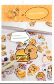Kapibara Karikatür Sevimli Çıkartmalar 3D Su Geçirmez Dekoratif Çıkartmalar - Kappi Bala Köpük Yapıştırıcı/Tam Set 4+10 Set Gradyan 10 Set Şeffaf Yapışkan Kart - 11
