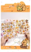 Kapibara Karikatür Sevimli Çıkartmalar 3D Su Geçirmez Dekoratif Çıkartmalar - Kappi Bala Köpük Yapıştırıcı/Tam Set 4+10 Set Gradyan 10 Set Şeffaf Yapışkan Kart - 8