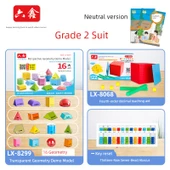 Perspektif Geometri Gösterim Modeli - İkinci Sınıf Seti - 16 Parça + 10.000 İçindeki Sayılar + 13 Dişli ve 7 Abaküs Duru - 1