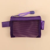 Retro Şeffaf 3D Mini Para Cüzdanı - Düz Retro Mor - 1