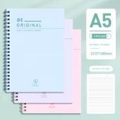 A5 Spiral Defter - Mavi Deniz, Dumanlı Kıyafet Moru, Milenyum Pudrası - 3 Paket - 1