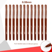 Jel Kalem Seti - Kahverengi - 0.38mm - 12 Adet - 1