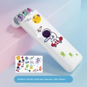 Yüksek Teknoloji Üç Kalem Kalemlik - Gypsophila Desenli Siyah Kırmızı Mavi Yedeklerle + Erkek Çıkartmaları - 1