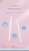 Yüksek Teknoloji Üç Kalem Kalemlik - Gypsophila Desenli Siyah Kırmızı Mavi Yedeklerle + Kız Çıkartmaları - 10
