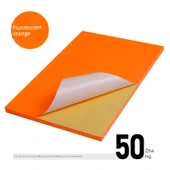 A4 Flüoresan Turuncu Yapışkan Etiket Kağıdı - 50 Sayfa thumbnail 1