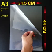 A3 Şeffaf L Şeklinde Dosya Klasörü - 31.5*44cm - 10 Adet - 1