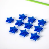 Manyetik Beşgen Yıldız Çıkartmalar - 1.7cm Düz Mavi (12 adet/kart) - 4