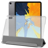 Apple iPad Pro 11 inç A2013 A1934 Uyumlu Smart Cover Üçgen Stand Arkası Şeffaf Tablet Kılıfı - 3