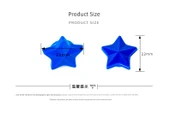 Manyetik Beşgen Yıldız Çıkartmalar - 4cm Stereo Mavi (8 adet/kart) - 8