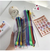 A5 A6 Gevşek Yaprak Spiral Defter Fermuarlı Çanta - A5 Şeffaf Kılıf Beyaz Fermuarlı 12 Adet - 8