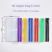 A5 A6 Gevşek Yaprak Spiral Defter Fermuarlı Çanta - Kılıfsız A6 Fermuarlı 6 Renk 12 Adet - 1
