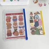 A5 A6 Gevşek Yaprak Spiral Defter Fermuarlı Çanta - A7 Şeffaf Kılıf Beyaz Fermuarlı 12 Adet - 5