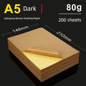 Kraft Kağıt Yapışkan Etiket A5 Kahverengi Ambalaj Kağıdı Koyu Renk 200 Sayfa thumbnail 1