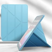 Apple iPad Pro 11 inç A2013 A1934 Uyumlu Smart Cover Üçgen Stand Arkası Şeffaf Tablet Kılıfı - 2