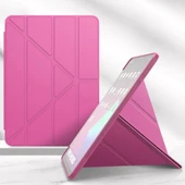 Apple iPad Pro 11 inç A2013 A1934 Uyumlu Smart Cover Üçgen Stand Arkası Şeffaf Tablet Kılıfı - 6