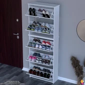 Modilayn VERVE Antre 72x194x26 cm’ lik 5 Düşer Kapak 10 Göz Bölmeli Ayakkabılık thumbnail 4