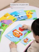 3D Stereo Çocuk Karikatür Çıkartma Kitabı - Orman ve Okyanus Seti - 24 Parça - 2