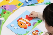3D Stereo Çocuk Karikatür Çıkartma Kitabı - Orman ve Okyanus Seti - 24 Parça - 6