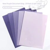 A4 Kağıt Depolama Klipsi - Gradyan Mor - Kalınlaştırılmış 20 Paket thumbnail 1