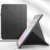 Apple iPad Air M3 11 inç Uyumlu A3266 A3267 Smart Cover Üçgen Stand Arkası Şeffaf Tablet Kılıfı - 1