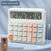 Sesli Hesap Makinesi - Sessiz Yüksek Tuş/Beyaz - Pil ile - 1