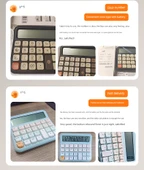 Sesli Hesap Makinesi - Sessiz Yüksek Tuş/Mavi - Pil ile - 8