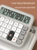 Sesli Hesap Makinesi - Sessiz Yüksek Tuş/Gri - Pil ile - 6