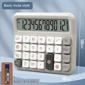 Sesli Hesap Makinesi - Sessiz Yüksek Tuş/Gri - Pil ile - 1