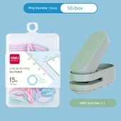 Delikli Sırt Kırtasiye Halkası - Plastik Karışık 15mm - 50 Adet - Yeşil - 1