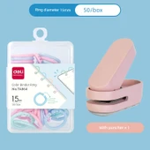 Delikli Sırt Kırtasiye Halkası - Plastik Karışık 15mm - 50 Adet - Pembe - 1