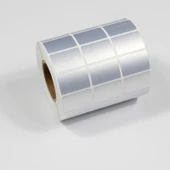 PET Gümüş Kağıt Etiketi - 30x10mm - Mat - 3000 Etiket - 3 Sıra - 4