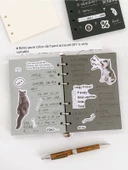 A6 Gevşek Yaprak İç Çekirdek Retro 6 Delik Yenileme Defteri - Açık Gri Egzotik Çiçek - 50 Sayfa thumbnail 11