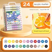 Akrilik Marker Kalem Seti - 24 Renk Klasik Doğrudan Sıvı Akıllı Mürekkep Kontrolü - 1