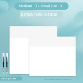 Şeffaf Yapışkan Notlar - Orta 3 Paket + Küçük 3 Paket (2 jel kalem) - 1