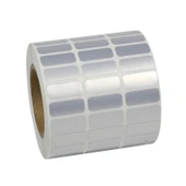 PET Gümüş Kağıt Etiketi - 30x10mm - Mat - 3000 Etiket - 3 Sıra - 3