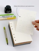 A6 Gevşek Yaprak İç Çekirdek Retro 6 Delik Yenileme Defteri - Açık Gri Egzotik Çiçek - 50 Sayfa thumbnail 9