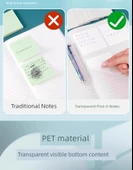 Şeffaf Yapışkan Notlar - 3 Paket [Büyük + Orta + Küçük boy] - 11