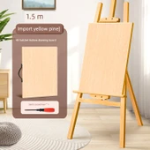 Taşınabilir Ahşap Sanat Resim Tahtası - 1.5 cm Bej Çam Kütüğü + 4K Çanta Boş Eskiz Defteri - 1