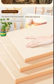 Taşınabilir Ahşap Sanat Resim Tahtası - 1.5 cm Bej Çam Kütüğü + 4K Çanta Boş Eskiz Defteri - 10