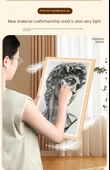 Taşınabilir Ahşap Sanat Resim Tahtası - 1.5 m İnce Parlatılmış Sarı Çam Kütüğü + 4K Katı Resim Tahtası - 7