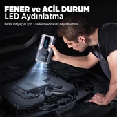 Ayt Utrai JS-9 12-24V Akü Şarj Powerbank Lastik Hava Kompresörü Şişirici Taşınabilir Dijital Kablosuz El Feneri Akü Takviye - 4