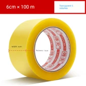 Şeffaf Paketleme Bandı 60mm x 100M - 5 Rulo - 1